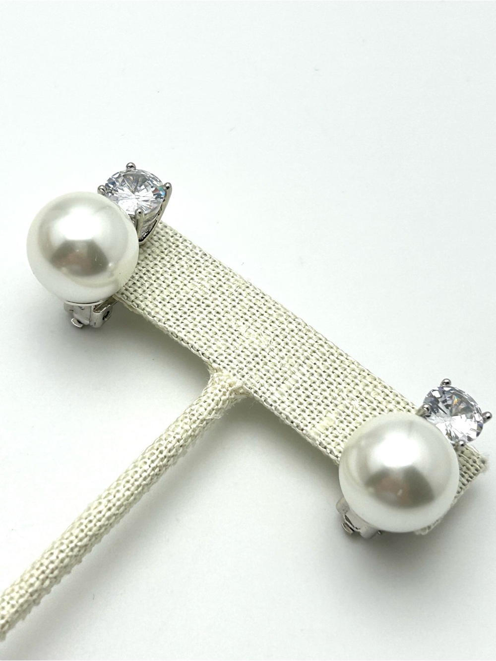 Kenneth Jay Lane Pearl and Crystal Earrings